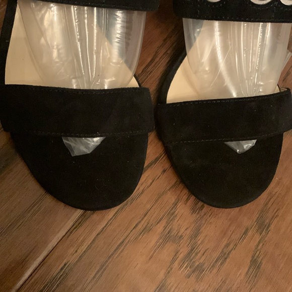 Nine West Adorable Leather Open Toe Ankle Strap Four Clover Decor Cork Heels. 7M - Picture 6 of 11